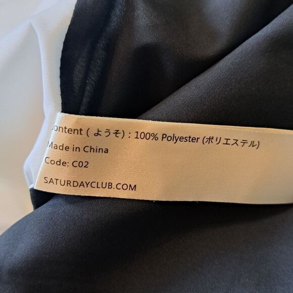 Saturday Club V Neck Feminine Colorblock Shift Mini Dress Cream & Black XXS NWT - Picture 7 of 14